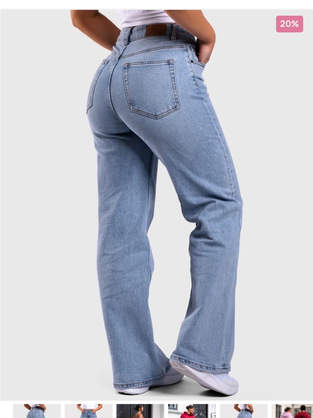 High-Rise Light Blue Wide-Leg Jeans for Women